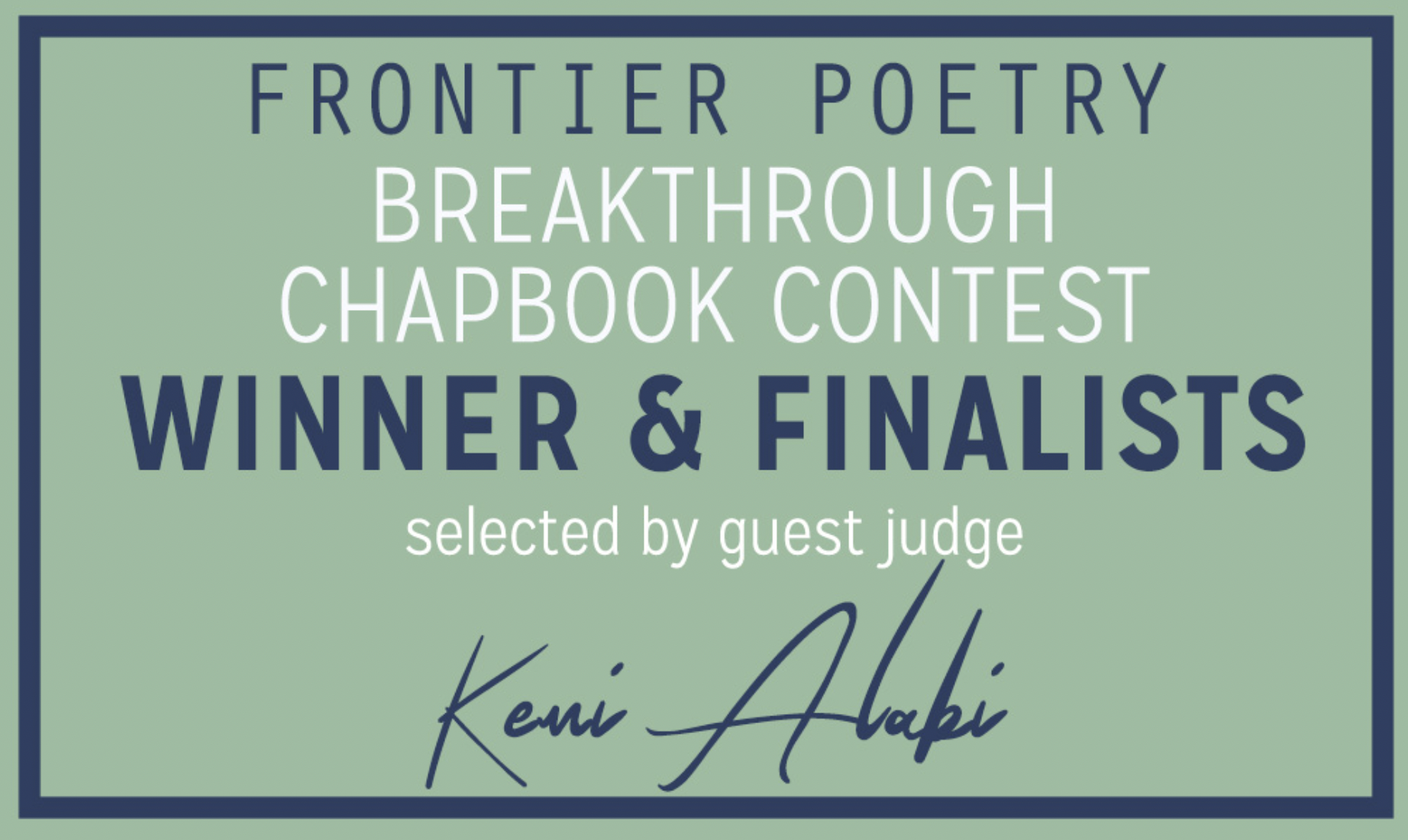 The 2023 Breakthrough Chapbook Contest — Winner and Finalists